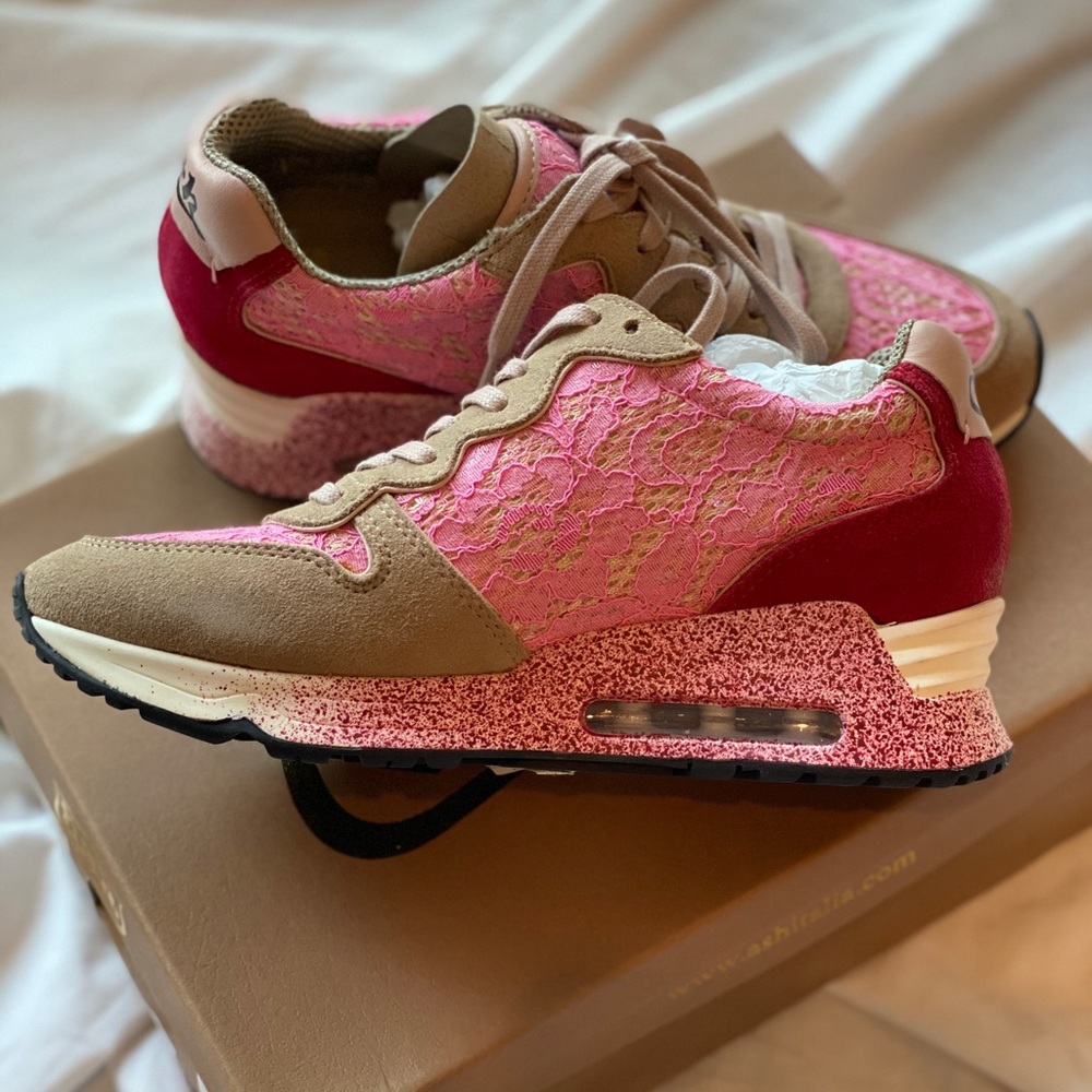 Ash Pink Lace Sneakers (BRAND NEW)